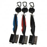 Wholesales 2 Side Golf Club Cleaning Brush With Spike And Clip